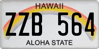 HI license plate ZZB564