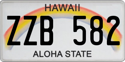 HI license plate ZZB582