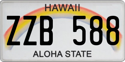 HI license plate ZZB588