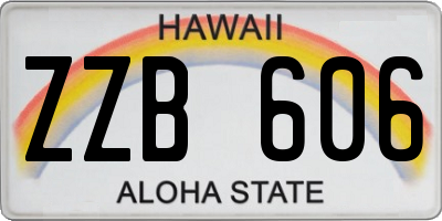 HI license plate ZZB606