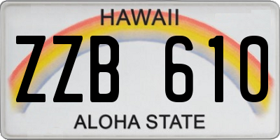 HI license plate ZZB610