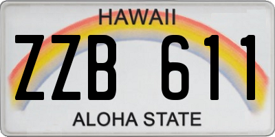 HI license plate ZZB611