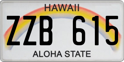 HI license plate ZZB615