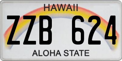 HI license plate ZZB624
