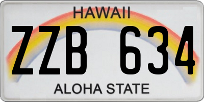 HI license plate ZZB634