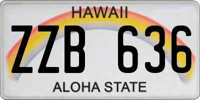 HI license plate ZZB636