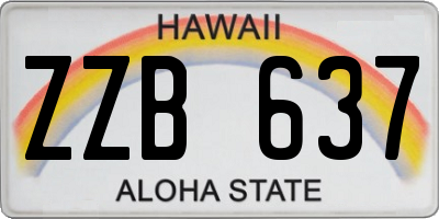 HI license plate ZZB637
