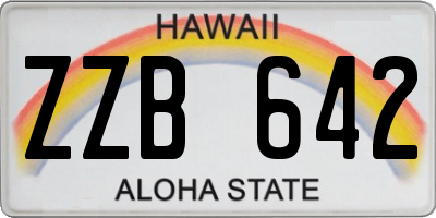 HI license plate ZZB642