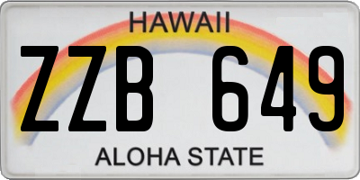 HI license plate ZZB649