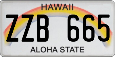 HI license plate ZZB665