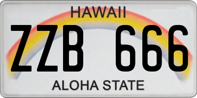 HI license plate ZZB666