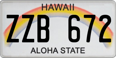 HI license plate ZZB672