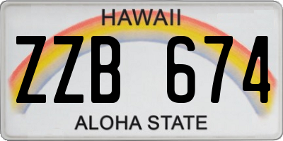 HI license plate ZZB674