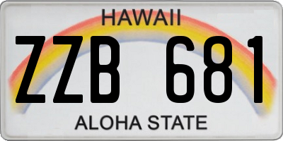 HI license plate ZZB681