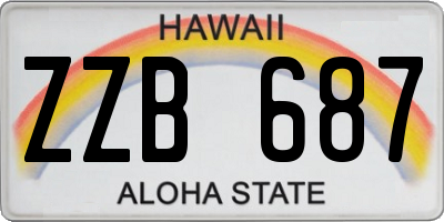 HI license plate ZZB687