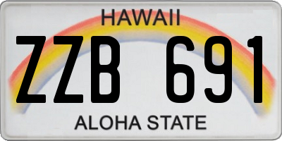 HI license plate ZZB691