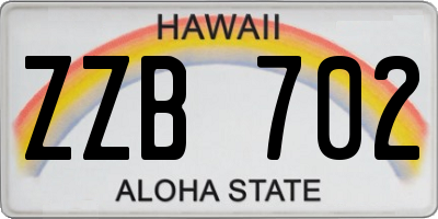 HI license plate ZZB702