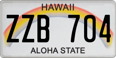 HI license plate ZZB704
