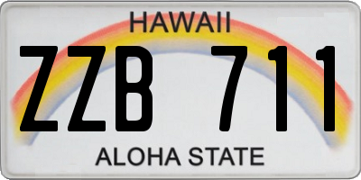HI license plate ZZB711