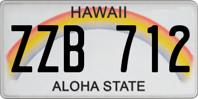 HI license plate ZZB712