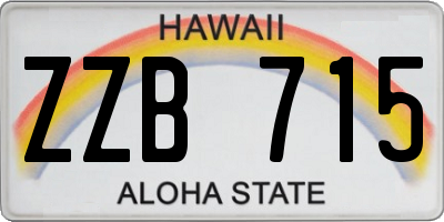 HI license plate ZZB715