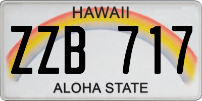HI license plate ZZB717