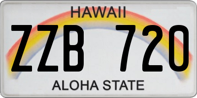HI license plate ZZB720