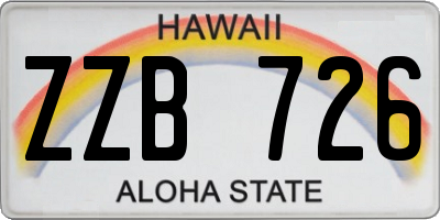 HI license plate ZZB726