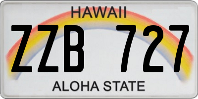 HI license plate ZZB727