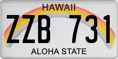 HI license plate ZZB731