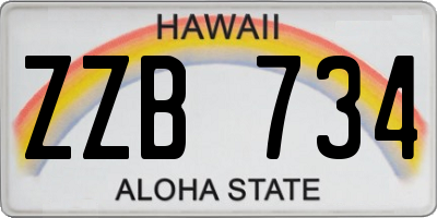 HI license plate ZZB734
