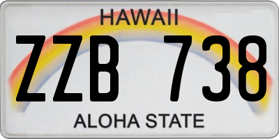 HI license plate ZZB738