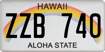 HI license plate ZZB740