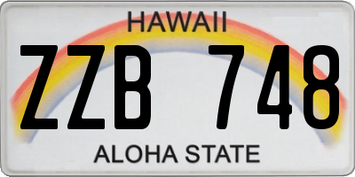 HI license plate ZZB748