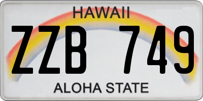 HI license plate ZZB749