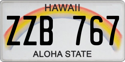 HI license plate ZZB767