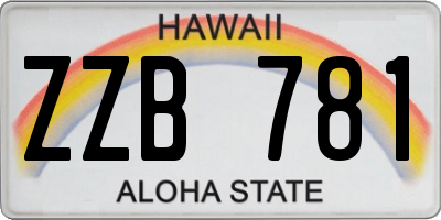 HI license plate ZZB781