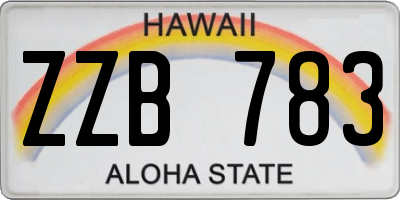 HI license plate ZZB783