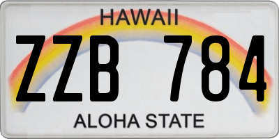 HI license plate ZZB784