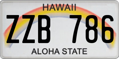 HI license plate ZZB786