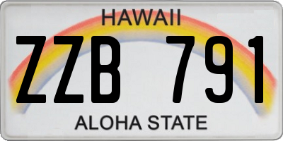 HI license plate ZZB791