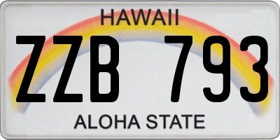 HI license plate ZZB793