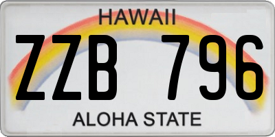 HI license plate ZZB796
