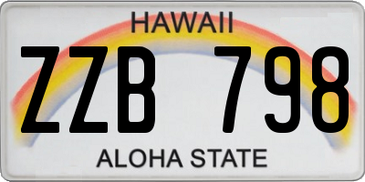 HI license plate ZZB798