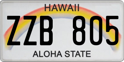 HI license plate ZZB805