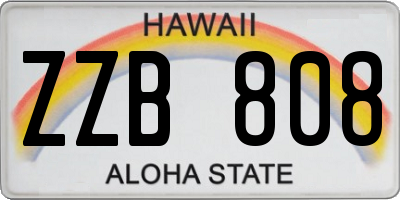 HI license plate ZZB808