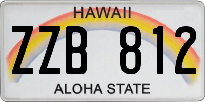 HI license plate ZZB812