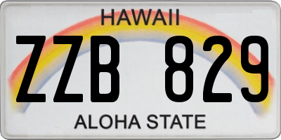 HI license plate ZZB829