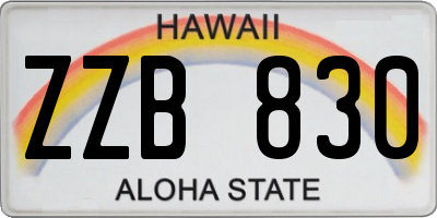 HI license plate ZZB830