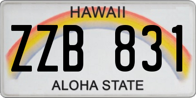 HI license plate ZZB831